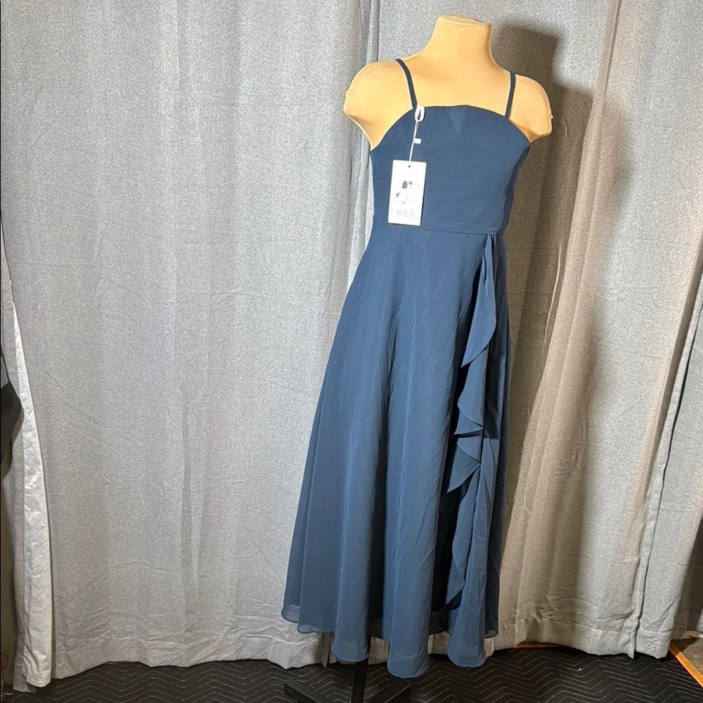 B X Z Elegant Blue Sleeveless Dress